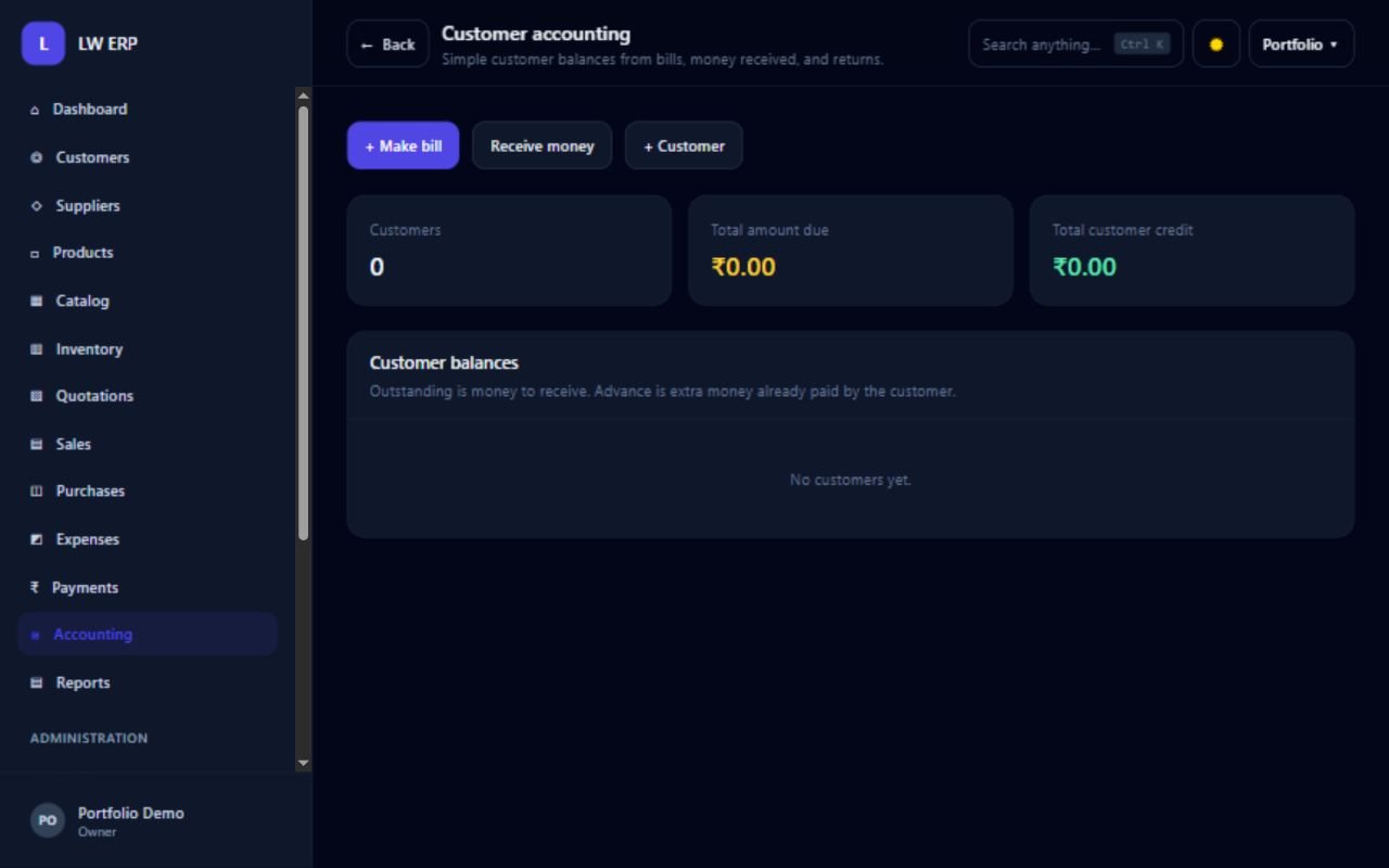 LW ERP — Customer accounting